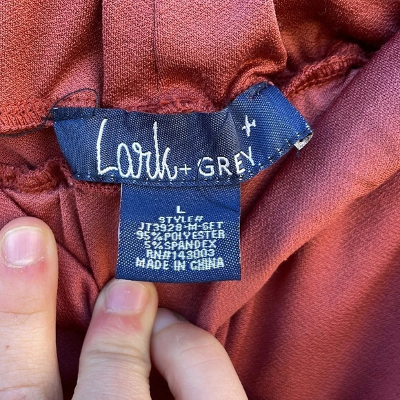 Lark + Grey size large pants Waist 14", stretches to 18", inseam 30" - Picture 2 of 3